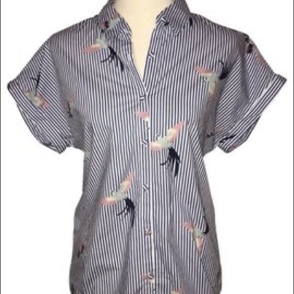 Tropical button down top - Picture 5 of 6